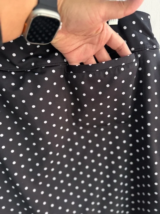 WEEKENDS BY CHICO’S SIZE 2 (L/XL) Polka Dot SKIRT Black White - Picture 9 of 16